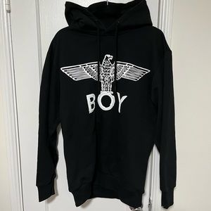 BOY EAGLE SCRIBBLE HOOD - BLACK/WHITE